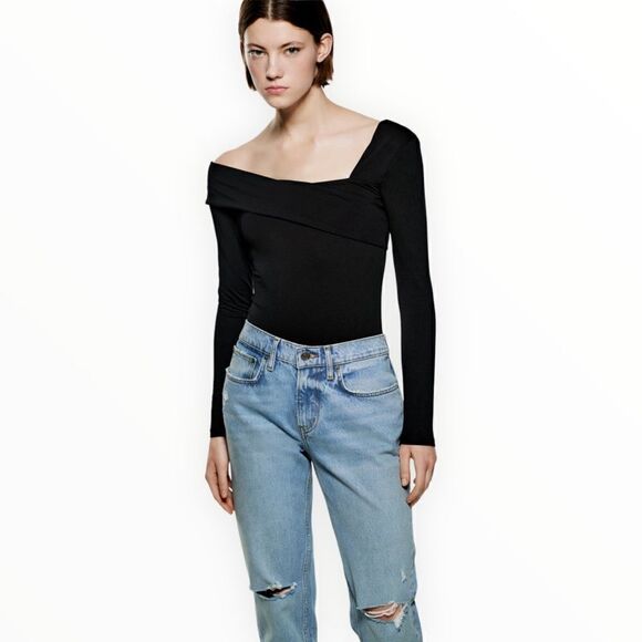 ZARA | Blue | ZW THE DISTRESSED CIGARETTE RELAXED JEANS - Picture 7 of 11